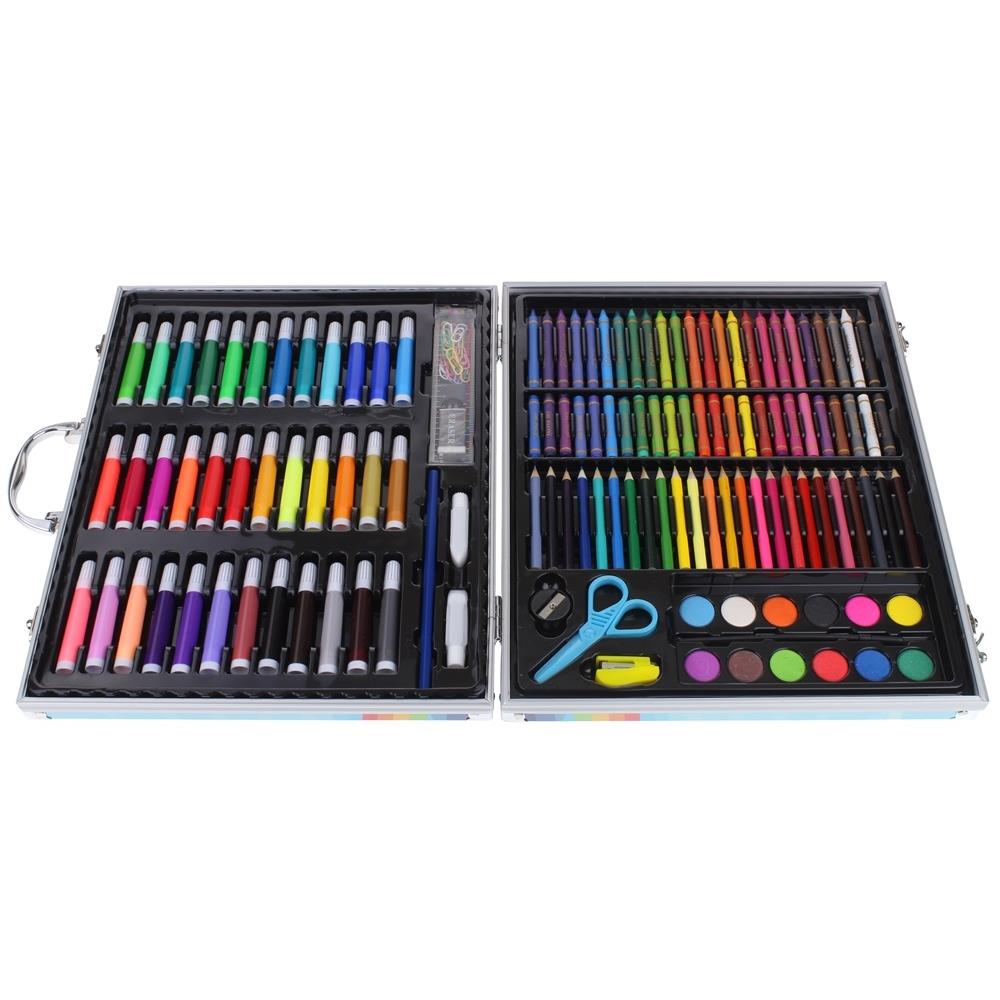 Artistic Painting Set - Crayons, Paints, Markers, Case, 150 pcs - Blue