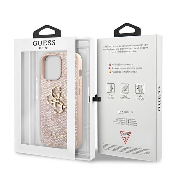 Guess Guhcp13L4Gmgpi Iphone 13 Pro / 13 6,1 Różowy/Pink Hardcase 4G Duże Metalowe Logo