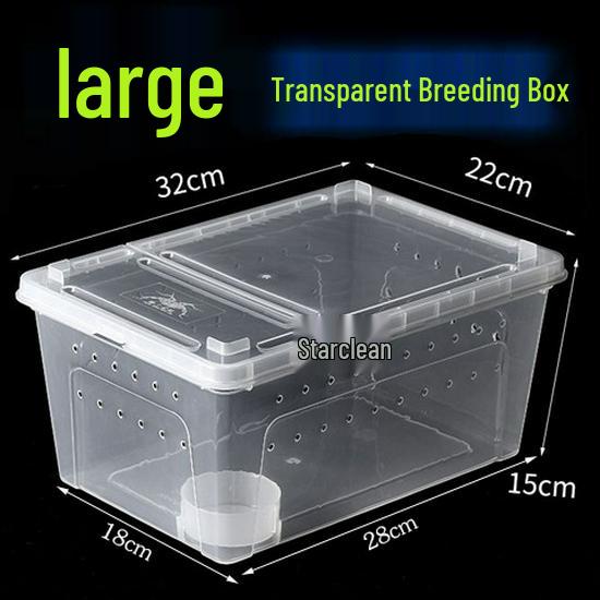 Large Reptile Habitat Box for Live Silkworms, Spiders, Horned Frogs, Snakes, Lizards, Snails, Insects, and Turtles
