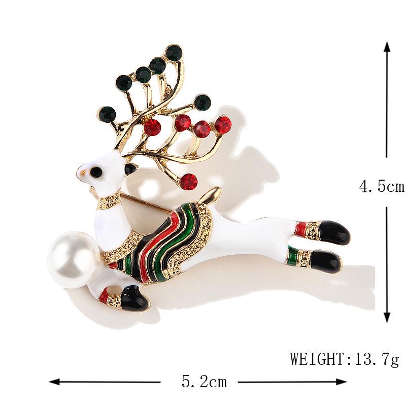 Fashion Christmas Brooch Christmas Tree Shoes Old Man Elk Wreath Snowflake Bell Pin Female