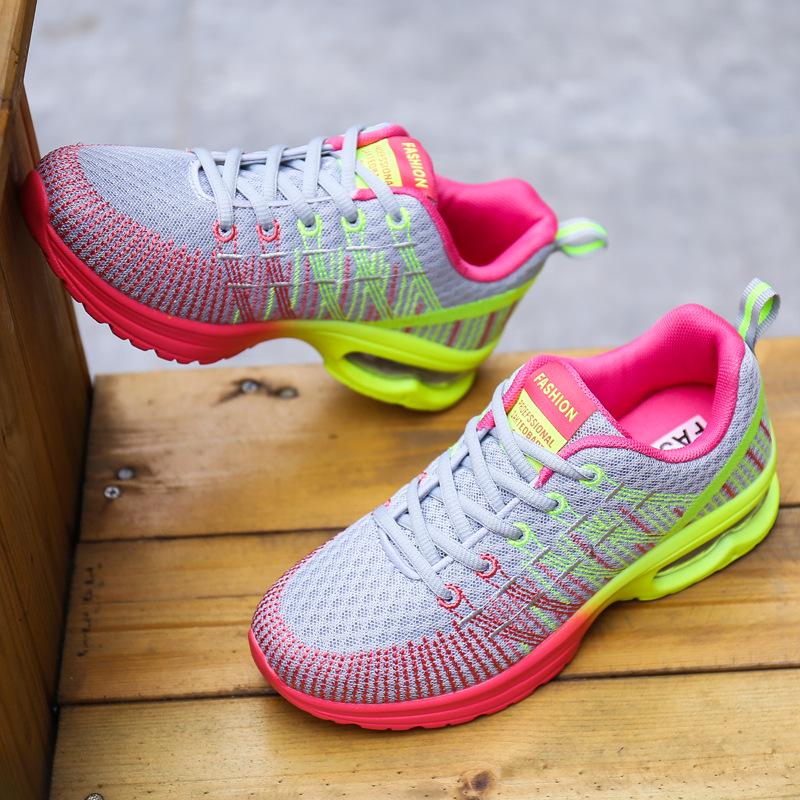 Women's Spring 2021 Trendy Air Cushion Running Shoes - Breathable, Soft Bottom, Lightweight Cross-Border Sports Sneakers
