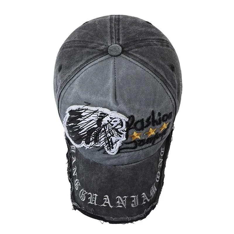 Four Seasons  Baseball Cap Retro Distressed Casual Outdoor Sports Hat Spring And Autumn Sunhat Letter Embroidery Cap Men