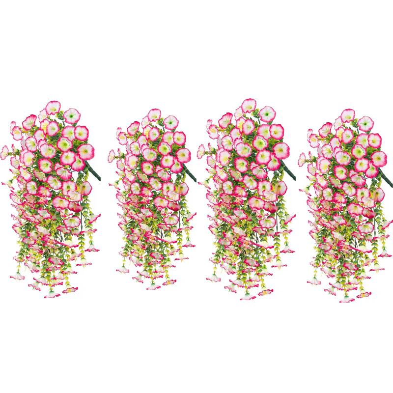 1-10pcs UV-Resistant Artificial Morning Glory & Eucalyptus Hanging Decor- Perfect for Home, Garden, Weddings | Versatile Outdoor