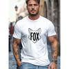 Men'S T-Shirt, Relaxed And Casual, Featuring a Fox Design with The Word 'FOX', Perfect for Summer Leisure with a Round Neck And Short Length
