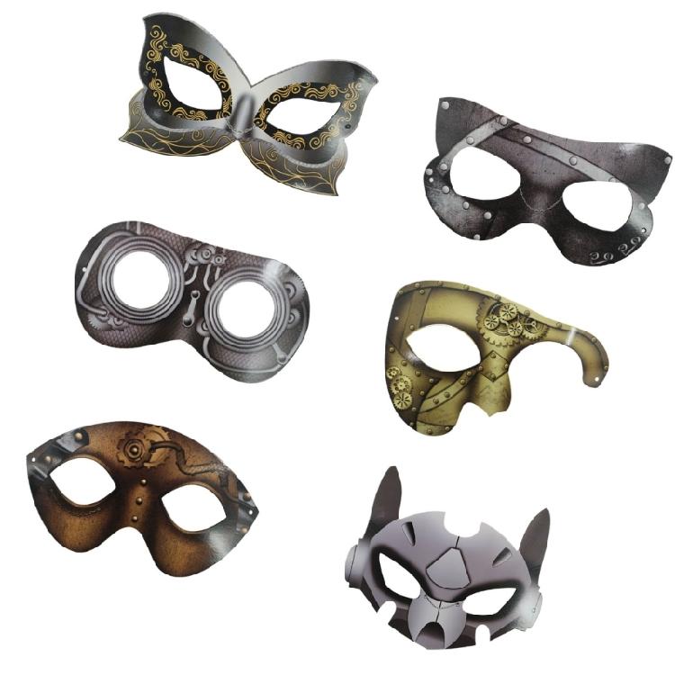Masque en Papier Mâché Peint DIY Masque Animal Demi-Visage Masque de Fête Masque de Mascarade Halloween Noël Costumes Cosplay