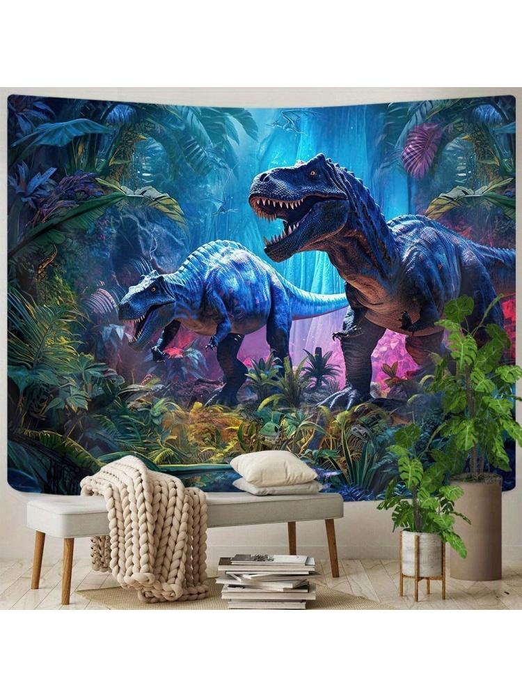 

Dinosaur Themed Wall Tapestry Ancient Wild Creature Print Ideal for Boys Room Bedroom Living Room Dorm Decor Adds Natura 74x94cm(29x37in)