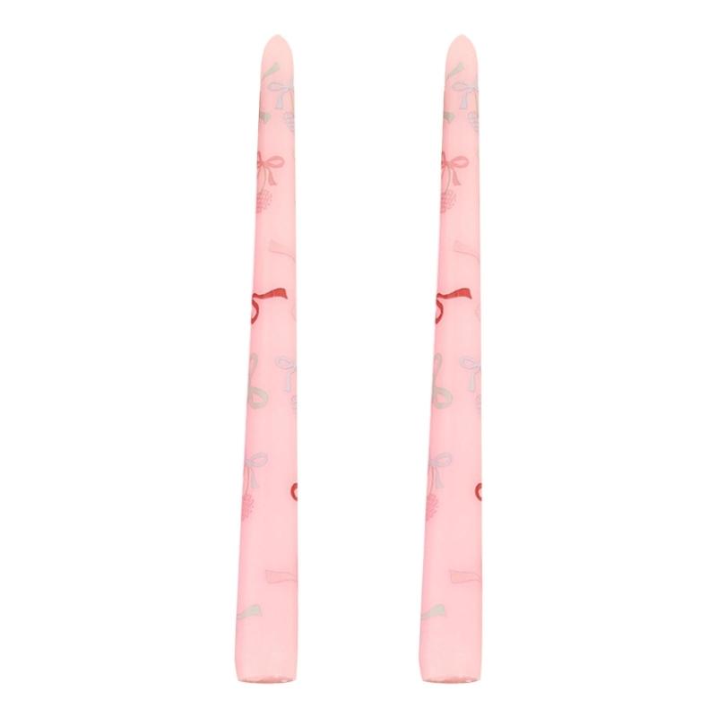 Heart Taper Candle Tall Taper Candle Heart Print Unscented Candle for Candlesticks Stick Valentine Wedding Home Decors