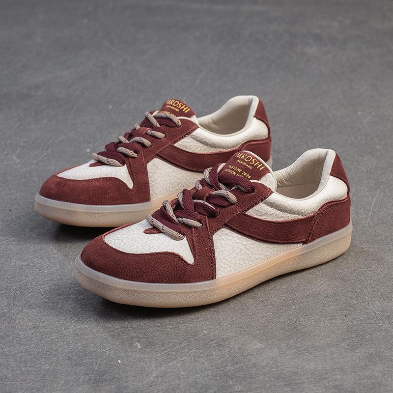 Fashion 2025 Summer New Casual Color Blocked De Xun Women's Single Shoes Fashionable, Comfortable, Versatile, Lightweight Lace Up