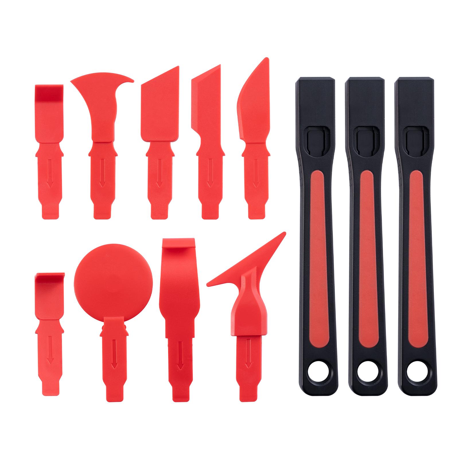 YLWRAP Professional Car Wrap Vinyl Tool Kit 7-Piece  Car Film Squeegee Edge Squeegee Set  for Auto Wrap Use (red,Plastic) красный