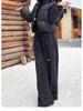 Plus Size Leopard Print Wide-Leg Pants for Women - High Waist, Loose Fit, Autumn/Winter