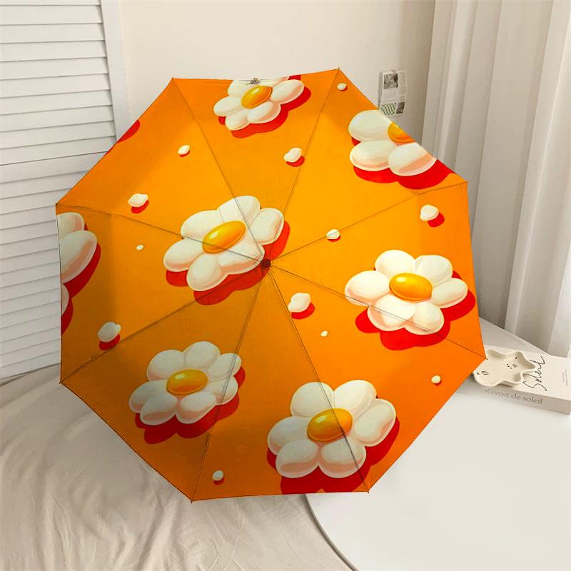 

1pc Flower Pattern Automatic Open/Close Umbrella Compact Folding Umbrella with 8-Rib Shaft for Women/Men, Elegant Birthday1136S