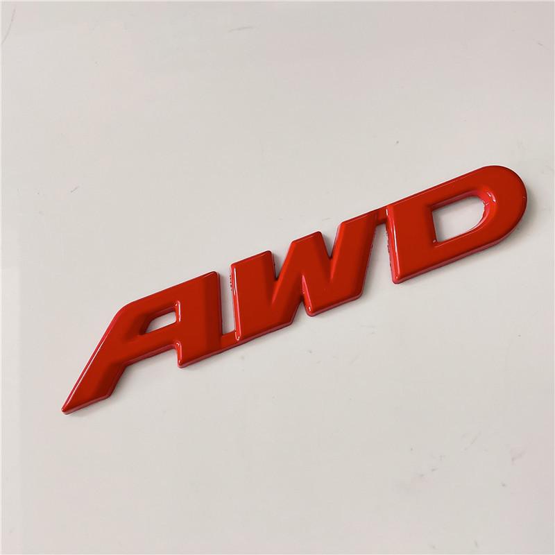 5X 3D Metal Car AWD Logo For Civic CRV RAV4 Emblem Sticker Fender Trunk Badge Accessories