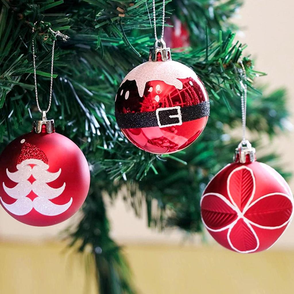 9PCS Painted Christmas Ball 6CM Santa Claus Pattern Hanging Ball Christmas Tree Decoration Pendant DIY Holiday Party Decoration