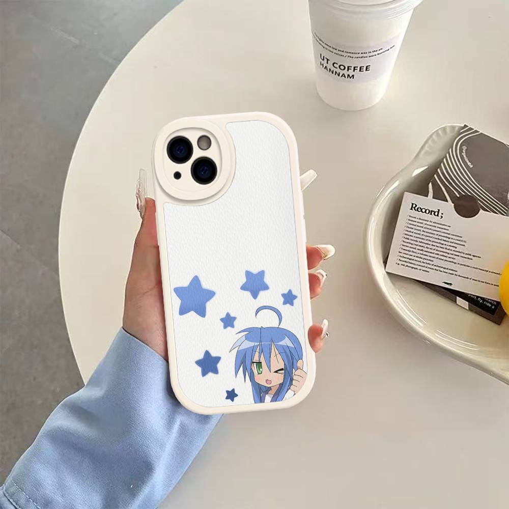 K-Konata Izumi Lucky S-Star Phone Case For IPhone 11 12 13 14 15 16 Pro Max Plus Leather Cover