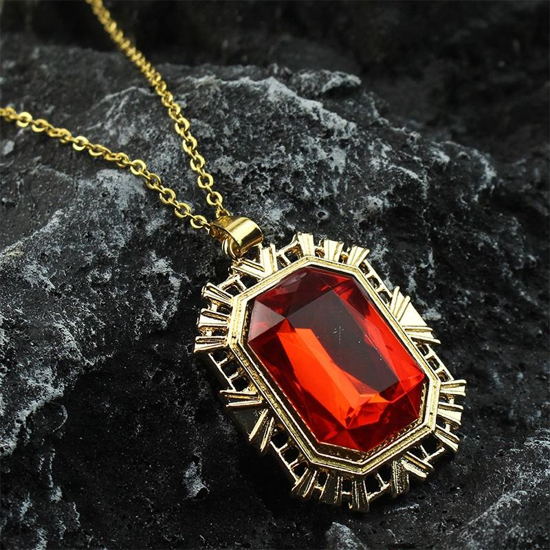 Same The Sandman Ruby Necklace Square Pendant Cos Props Birthday Christmas Gift