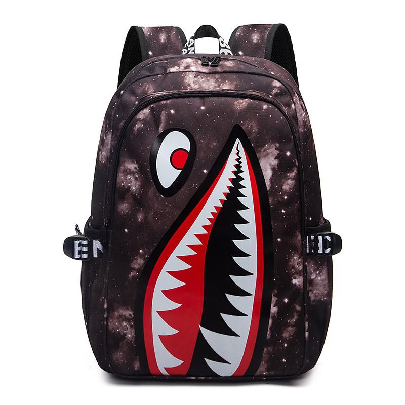 Shark Design Lightweight Oxford School Backpack for Boys