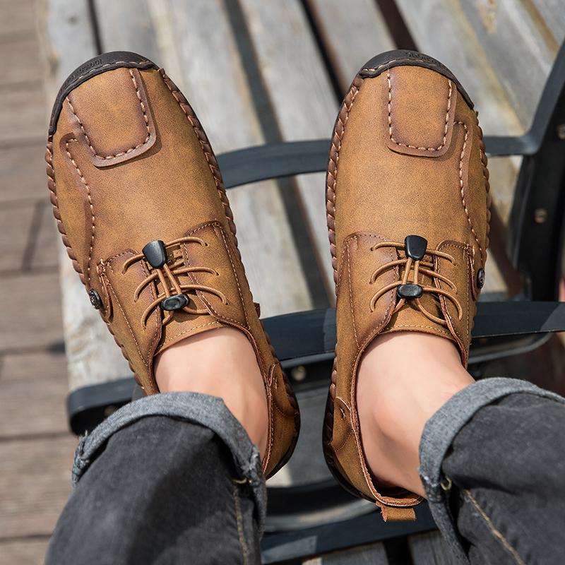 Fashion Men Classic Casual Leather Sneakers Men's Tenis Outdoor Skateboard Footwear Trainers Handmade Summer Leisure Driving Sport Shoes