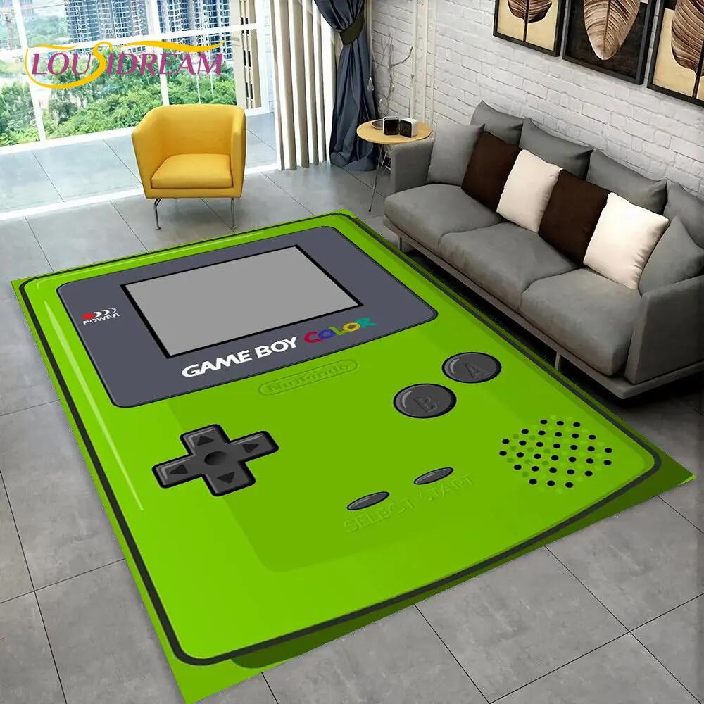 Teppich mit Retro-Spielkonsole Game Boy GBA, Teppich für Zuhause, Wohnzimmer, Kinderzimmer, Sofa, Fußmatte, Dekor, rutschfeste Bodenmatte