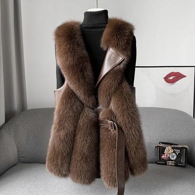Faux Pelz Jacke Frauen Straße Ärmellose Dicke Luxus Weibliche Weste Flauschigen Warm Lose Spitze Up Dame Mantel