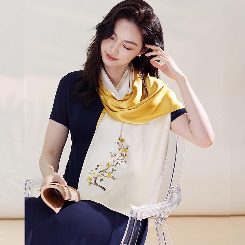 Hang Sifu Su Embroidery 100% Mulberry Silk Scarf Shawl