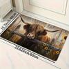 1Pcs Anti Fatigue Kitchen Rugs Cow Sunflower Waterproof Non-Slip Thick Cushioned Kitchen Mat Heavy Duty Comfort Standing Mat for Kitchen