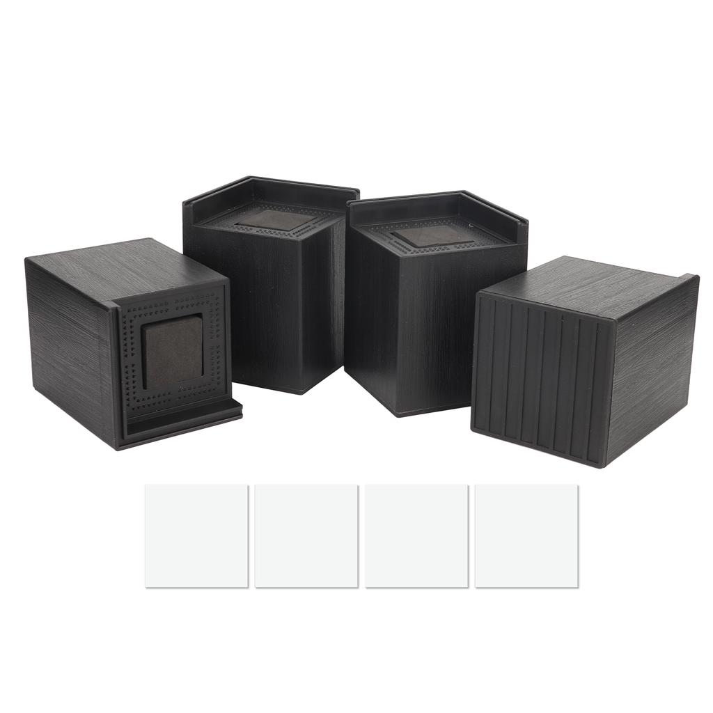 4PCS Sofa Risers Square 4in Porose Bed Lifts Furniture Risers for Fixing Small Pointy Feet Black