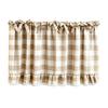 Küchenfenster Vorhänge Buffalo Check Schürze, Gerüschte Schürzen Gardine mit Spitzenbesatz und Schleifen, Polyester Baumwolle Lichtfilternd Stangentasche für Wohn
