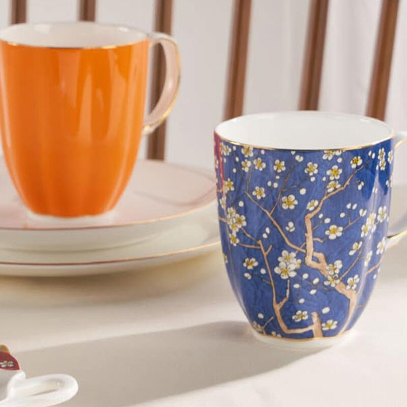 Kürbis Goldrand Tasse Weiß 300ml Kaffeetasse