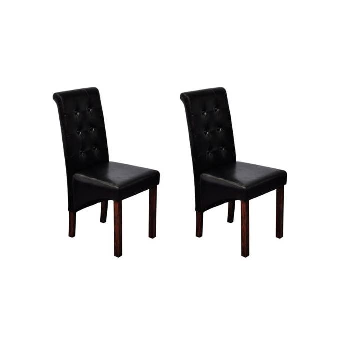 Chaise noire (lot de 2) en simili cuir 60623