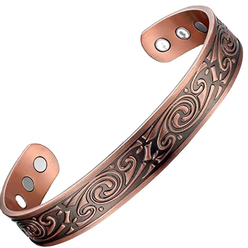 New Viking Magnetic Antique Red Copper Bracelet Popular Open Vortex