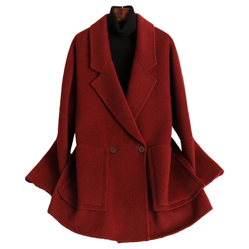 Double-sided Wool Coat Women's Short Autumn and Winter New Middle-aged and Old Mother Clothing Small Woolen Coat High-end Sense