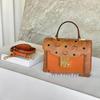 M Brand Classic Patchwork Print Accordion Crossbody Handbag