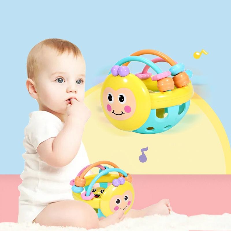 Colorful Baby Bee Soft Gel Bed Bell Rattle Toy Hand Grasping Ball Toy Children's Puzzle Toy