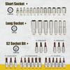 Socket Wrench Set 1/4" 24/72 Tooth Ratcheting Wrench Set with Extension Bar for Auto Repairing and Household, with Storage Case