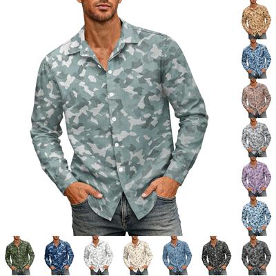 Men's Loose Fit Long Sleeve Shirt Casual Button Down Shirt with Classic Collar for Outdoor Daily Wear Breathable Fabric Suitable for Spring Autumn