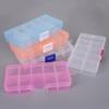 Transparent Plastic Jewelry Organizer with 10 & 15-Grid Compartments for Stud Earrings & Beads