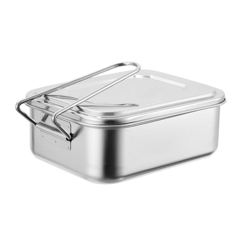 304 Stainless Steel Rectangular Lunch Box with Handle