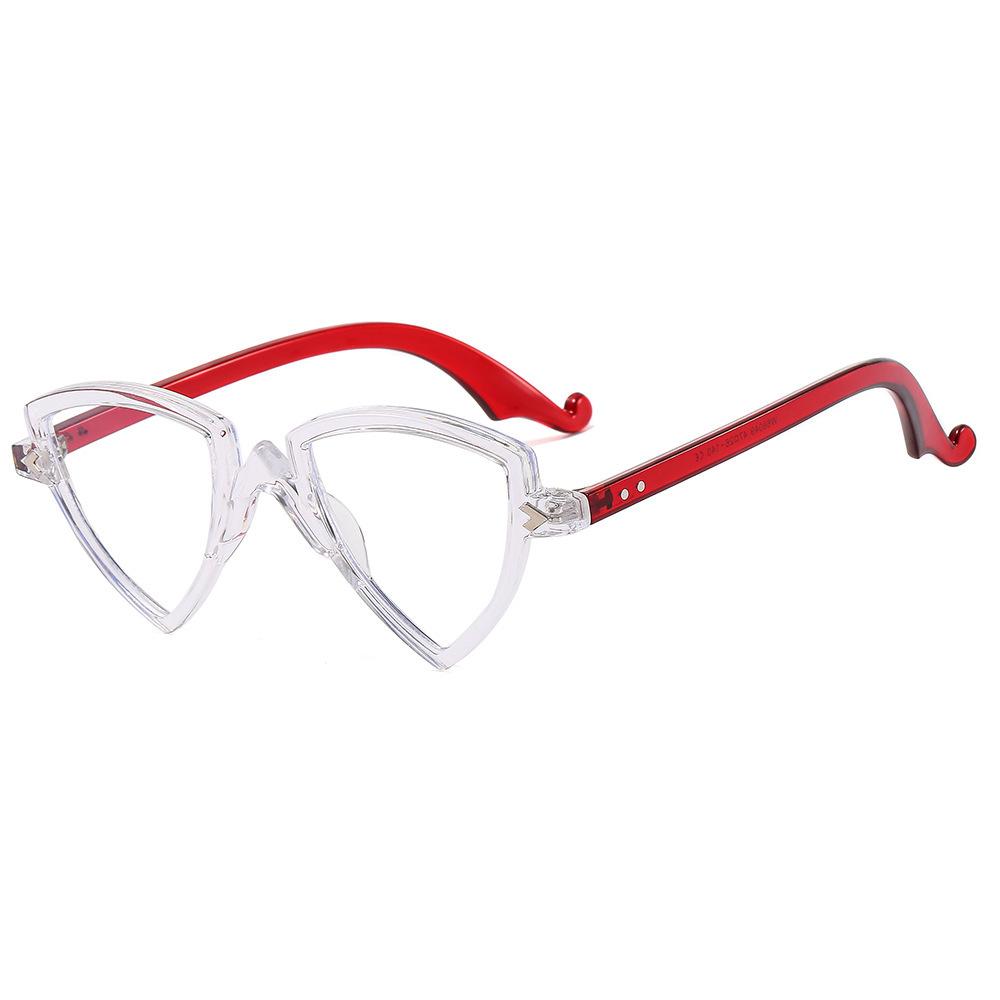

Personality Triangle Reading Eyeglasses For Female Blue Lightweight Blocking Computer Presbyopic Eyewear Anti- Eyestrain Cat Eye Eyeglasses 0