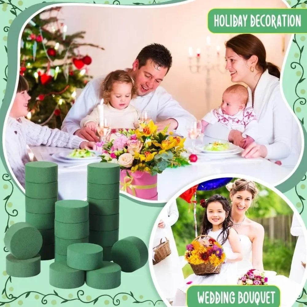 1/30x DIY Round Floral Foam Block Florist Floral Foam Brick Artificial Flower Dry Wet Flower Mud Garden Absorb Water Foam Block