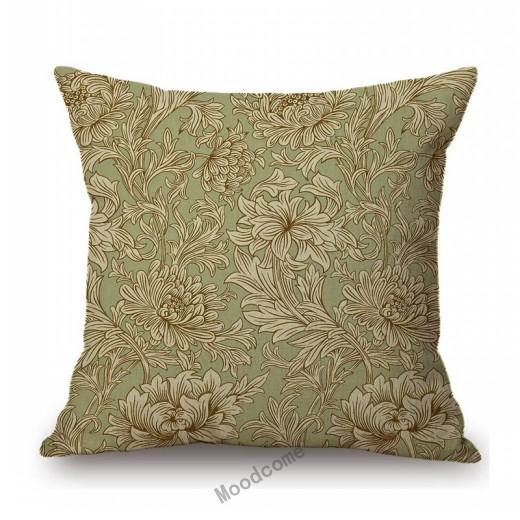 Uk William Morris Chrysanthemum Pattern Classic Floral Design Elegant Sofa Decorative Cotton Linen Pillow Case Cushion Cover