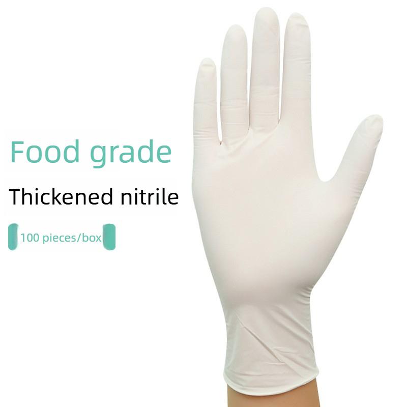 100Pcs Thickened Nitrile Gloves Food Grade Powder-Free Disposable Gloves for Kitchen Cleaning & Daily Protection