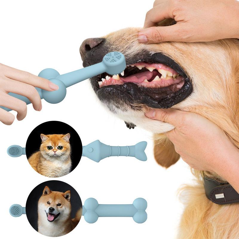 Pet Toothbrush For Dogs And Cats Oral Care Dental Cleaning Brush Prevent Tartar Build-Up Essential Pet Supplies