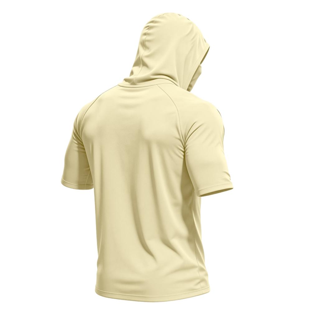 Men's Short Sleeve Hooded T Shirt Lightweight Pullover Athletic Top Raglan Sleeve Casual Workout Tee Shirt