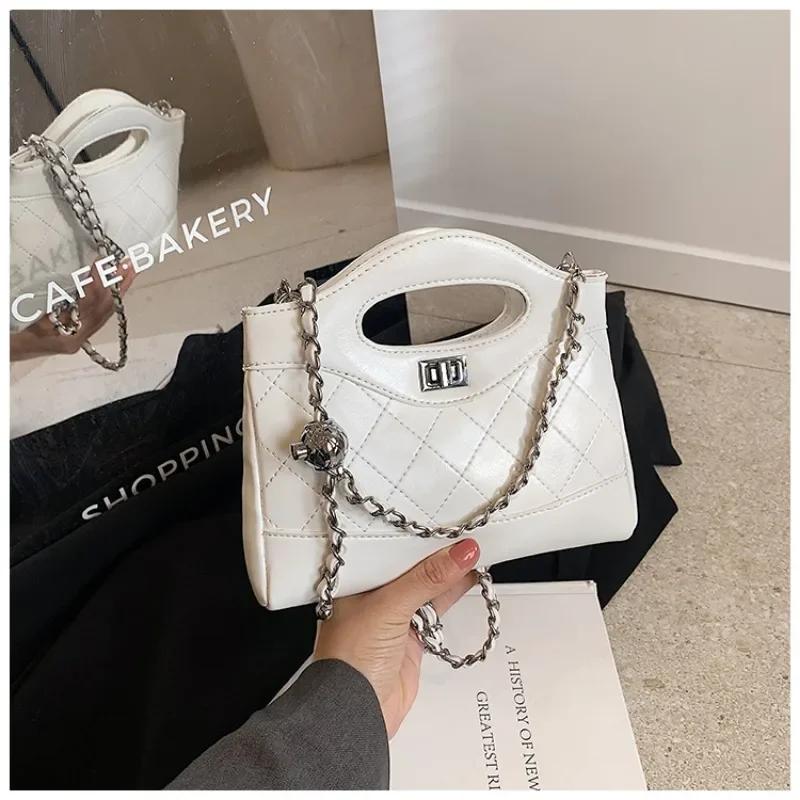 Elegante PU-Ketten-Umhängetasche für Damen, glamouröse Tasche, klein, zart und zierlich