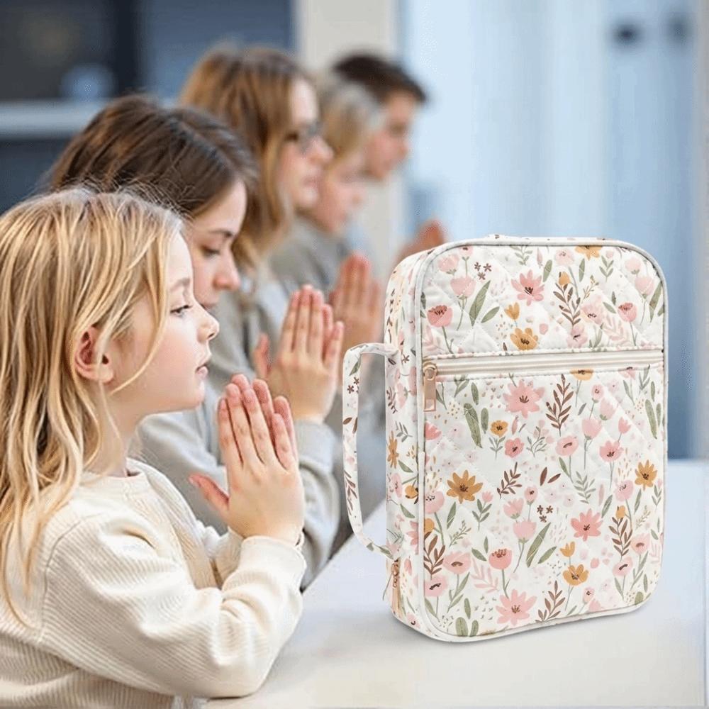 Quilted Cotton Book Bag Dustproof Book Pouch Durable Book Storage Bag  School Supplies