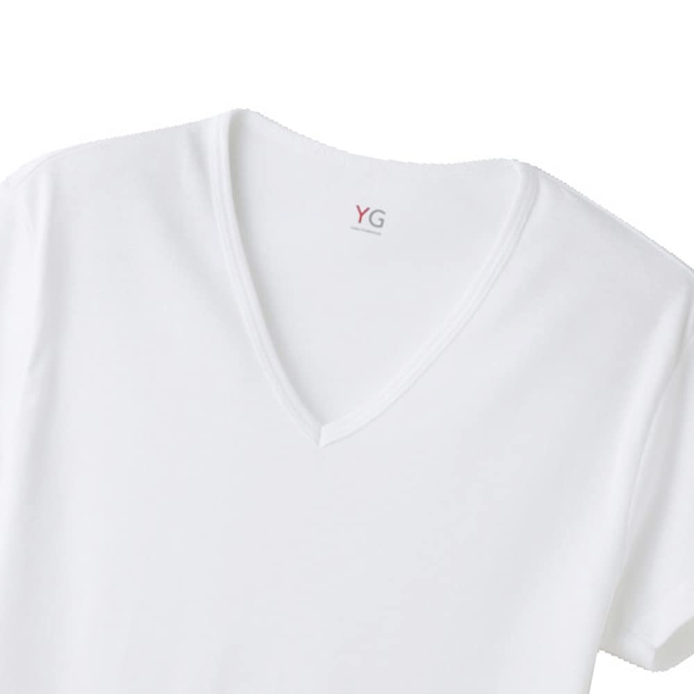 Gunze Inner Size YV0015V Men's V-Neck Shirt, YG, 100% Cotton, White, L, (NEW)