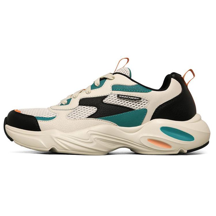 Skechers Stamina Airy Fabric Synthetic Leather Round Toe Comfortable Low Top Dad Shoes Men sneaker Beige 894004-NTBK 43