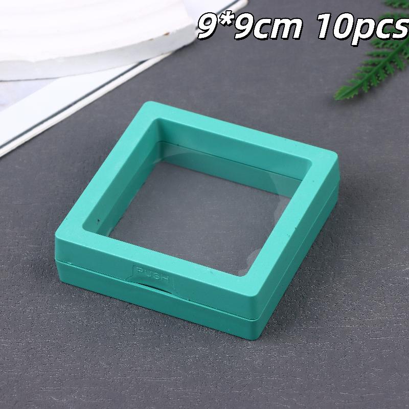 10Pcs Transparent Floating Display Box Plastic Film Jewelry Packaging Box Jewelry Necklace Ring And Collectible Storage Box
