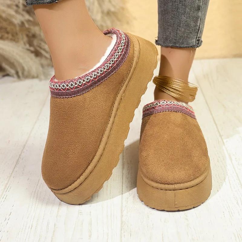 Women Home Cotton Slippers 2024 Selling New Plush Warm Women Slippers Comfortable Thick Soled Winter Leisure Walking Botas Mujer