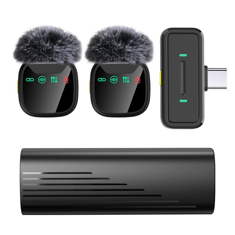 

BEPAN LED Display Wireless Lavalier Microphone for Smartphone Plug&Play Noise Reduction Mic for Interview Podcast Vlog Video Recording